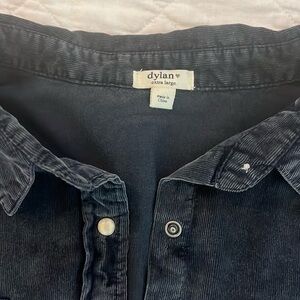 Dylan dark gray corduroy western shirt with pearl snaps